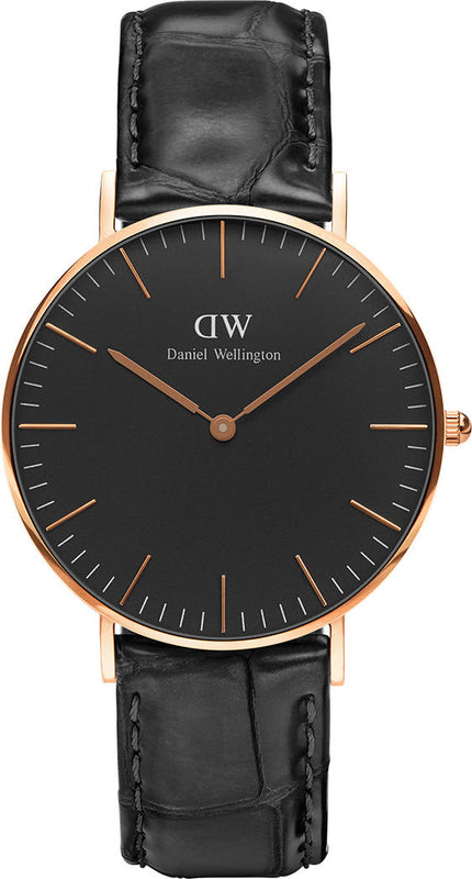 Buy Shop Daniel Wellington Classic Reading Black Dial Black Leather Strap Watch For Women - DW00100141 USA Online