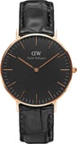 Buy Shop Daniel Wellington Classic Reading Black Dial Black Leather Strap Watch For Women - DW00100141 USA Online