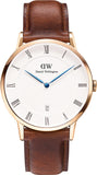 Buy Shop Daniel Wellington Dapper St Mawes White Dial Brown Leather Strap Watch For Men - DW00100083 USA Online
