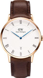 Buy Shop Daniel Wellington Dapper Bristol White Dial Brown Leather Strap Watch For Men - DW00100086 USA Online