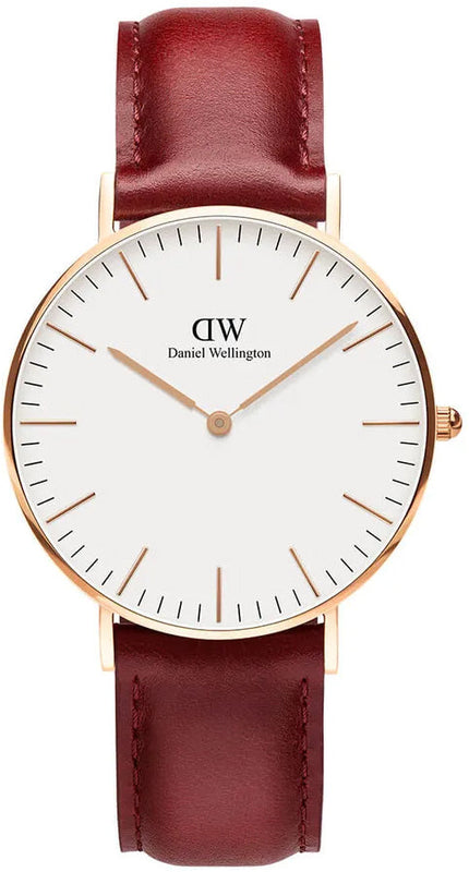 Buy Shop Daniel Wellington Classic Suffolk White Dial Brown Leather Strap Watch For Men - DW00100122 USA Online