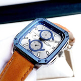 Buy Shop Fossil Inscription Multifunction Silver Dial Brown Leather Strap Watch for Men - BQ2658 USA Online