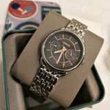 Buy Shop Fossil Tailor Mother of Pearl Black Dial Silver Steel Strap Watch for Women - ES3911 USA Online