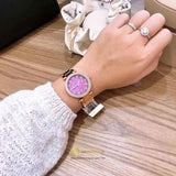 Buy Shop Michael Kors Mini Parker Multi-Function Plum Mother of Pearl Dial Rose Gold Steel Strap Watch For Women - MK6403 USA Online