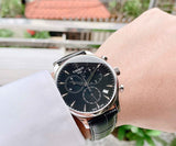 Buy Shop Tissot Tradition Chronograph Black Dial Black Leather Strap Watch For Men - T0636171605700 USA Online