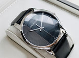 Buy Shop Calvin Klein City Quartz Black Dial Black Leather Strap Watch for Men - K2G2G1C1 USA Online