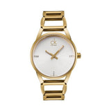 Buy Shop Calvin Klein Stately White Dial Gold Steel Strap Watch for Women - K3G2352W USA Online