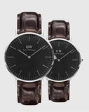 Buy Shop Daniel Wellington Classic York Black Dial Brown Leather Strap Watch For Men - DW00100134 USA Online