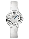 Buy Shop Cartier Ballon Bleu de Cartier Silver Dial White Leather Strap Watch for Women - W6920087 USA Online