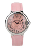 Buy Shop Cartier Ballon Bleu De Cartier Pink Dial Pink Leather Strap Watch for Women - WSBB0007 USA Online