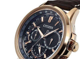 Citizen Eco Drive Calendrier Black Dial Brown Leather StrapWatch For Men - BU2023-12E