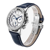 Citizen Eco Drive Calendrier White Dial Blue Leather Strap Watch For Men - BU2020-11A