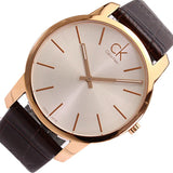 Buy Shop Calvin Klein City Silver Dial Brown Leather Strap Watch For Men - K2G21629 USA Online