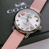 Coach Tatum White Dial Pink Leather Strap Watch For Women - 14502799