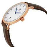 Buy Shop Daniel Wellington Dapper St Mawes White Dial Brown Leather Strap Watch For Men - DW00100083 USA Online