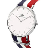 Buy Shop Daniel Wellington Classic Cambridge White Dial Two Tone Nylon Strap Watch For Men - DW00100017 USA Online