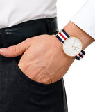 Buy Shop Daniel Wellington Classic Canterbury White Dial Two Tone Nylon Strap Watch For Men - DW00100002 USA Online