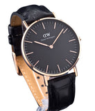 Buy Shop Daniel Wellington Classic Reading Black Dial Black Leather Strap Watch For Women - DW00100141 USA Online