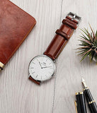 Buy Shop Daniel Wellington Classic St Mawes White Dial Brown Leather Strap Watch For Men - DW00100021 USA Online