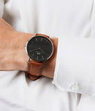 Buy Shop Daniel Wellington Classic St Mawes Black Dial Brown Leather Strap Watch For Men - DW00100130 USA Online
