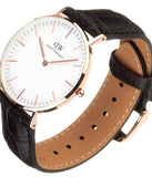 Buy Shop Daniel Wellington Classic York White Dial Brown Leather Strap Watch For Women - DW00100038 USA Online
