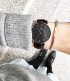 Buy Shop Daniel Wellington Classic Reading Black Dial Black Leather Strap Watch For Women - DW00100147 USA Online