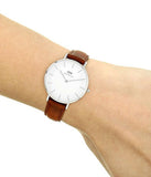 Buy Shop Daniel Wellington Classic Petite St Mawes White Dial Brown Leather Strap Watch For Women - DW00100187 USA Online