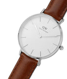 Buy Shop Daniel Wellington Classic Petite St Mawes White Dial Brown Leather Strap Watch For Women - DW00100187 USA Online
