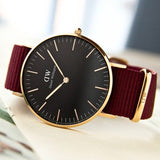 Buy Shop Daniel Wellington Classic Roselyn Black Dial Maroon Nylon Strap Watch For Women - DW00100273 USA Online