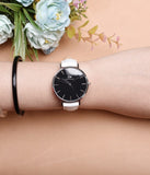Buy Shop Daniel Wellington Classic Petite Bondi Black Dial White Leather Strap Watch For Women - DW00100284 USA Online