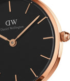 Buy Shop Daniel Wellington Classic Petite Bondi Black Dial White Leather Strap Watch For Women - DW00100285 USA Online