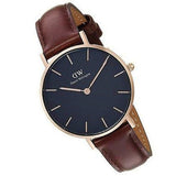 Buy Shop Daniel Wellington Classic Petite Bristol Black Dial Brown Leather Strap Watch For Women - DW00100165 USA Online