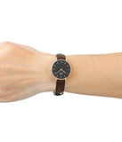 Buy Shop Daniel Wellington Classic Petite Bristol Black Dial Brown Leather Strap Watch For Women - DW00100221 USA Online