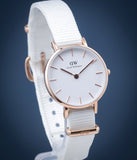 Buy Shop Daniel Wellington Classic Petite Dover White Dial White Nylon Strap Watch For Women - DW00100313 USA Online