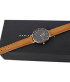 Buy Shop Daniel Wellington Classic Petite Durham Black Dial Brown Leather Strap Watch For Women - DW00100166 USA Online