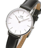 Buy Shop Daniel Wellington Classic Petite Sheffield White Dial Black Leather Strap Watch For Women - DW00100242 USA Online