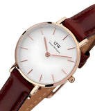 Buy Shop Daniel Wellington Classic Petite St Mawes White Dial Brown Leather Strap Watch For Women - DW00100231 USA Online