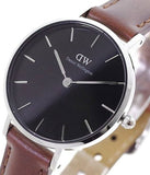 Buy Shop Daniel Wellington Classic Petite St Mawes Black Dial Brown Leather Strap Watch For Women - DW00100237 USA Online
