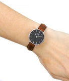 Buy Shop Daniel Wellington Classic Petite St Mawes Black Dial Brown Leather Strap Watch For Women - DW00100237 USA Online
