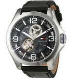 Buy Shop Tommy Hilfiger Bruce Analog Black Dial Black Leather Strap Watch for Men - 1791279 USA Online