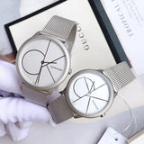 Buy Shop Calvin Klein Minimal White Dial Silver Mesh Bracelet Watch for Men - K3M5115X USA Online