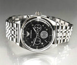 Buy Shop Emporio Armani Franco Black Dial Silver Steel Strap Watch For Men - AR0373 USA Online