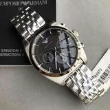Buy Shop Emporio Armani Franco Black Dial Silver Steel Strap Watch For Men - AR0373 USA Online