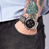 Buy Shop Emporio Armani Franco Black Dial Silver Steel Strap Watch For Men - AR0373 USA Online