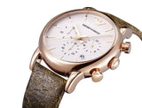 Buy Shop Emporio Armani Classic Chronograph White Dial Brown Leather Strap Watch For Men - AR1809 USA Online
