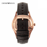 Buy Shop Emporio Armani Meccanico White Dial Brown Leather Strap Watch For Men - AR1920 USA Online