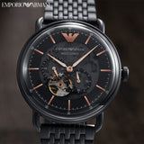 Buy Shop Emporio Armani Automatic Multifunction Black Dial Black Mesh Bracelet Watch For Men - AR60025 USA Online