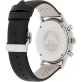 Buy Shop Emporio Armani Gianni Chronograph Black Dial Black Leather Strap Watch For Men - AR0397 USA Online