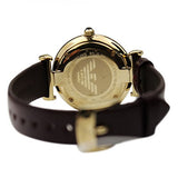 Buy Shop Emporio Armani Gianni T Bar Burgundy Dial Burgundy Leather Strap Watch For Women - AR1757 USA Online