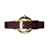Buy Shop Emporio Armani Gianni T Bar Burgundy Dial Burgundy Leather Strap Watch For Women - AR1757 USA Online